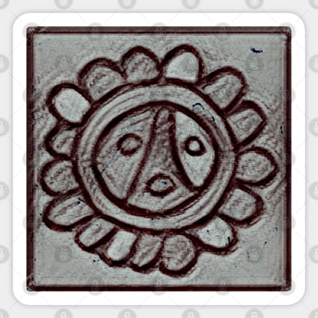 Taino Sun Symbol Rock Art Sticker by SoLunAgua